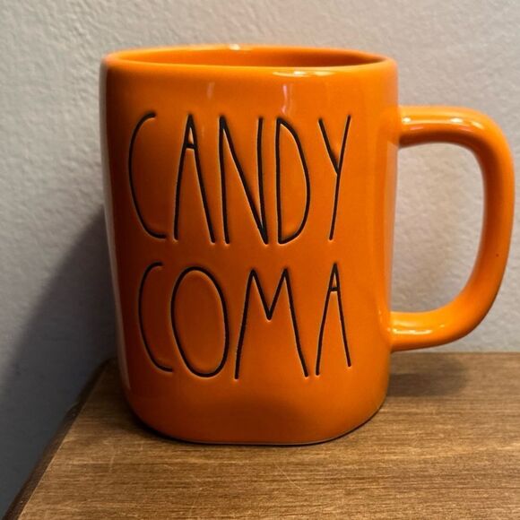 Rae Dunn "Candy Coma" Coffee Mug Orange Halloween - Picture 1 of 4